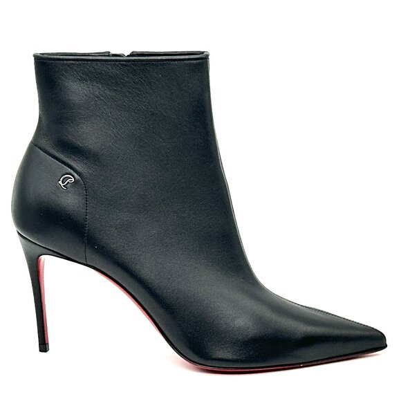 Christian Louboutin SPORTY KATE BOOTY 85 Leather Ankle Boots Heels - Picture 8 of 16